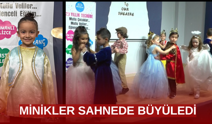 Minikler tiyatro oyunlarını İngilizce sergiledi