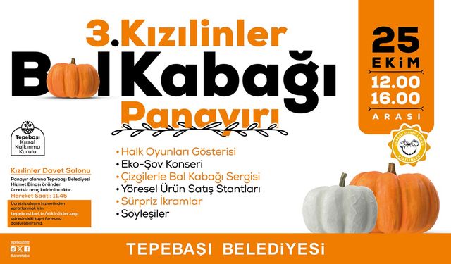 Kızılinler bal kabağı panayırı 25 Ekim'de